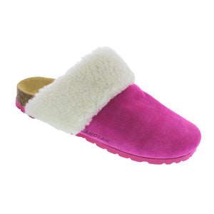 Fluffy Suede Clog with Shearling - Comfort Plus