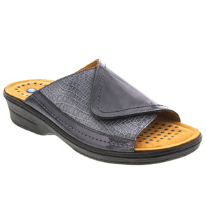 Rita Leather adjustable slide sandal & removable Sietelunas insole